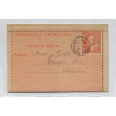 ARGENTINA ENTERO POSTAL GJ CAP-07B CARTA KIDD INTERIOR USADA U$ 75